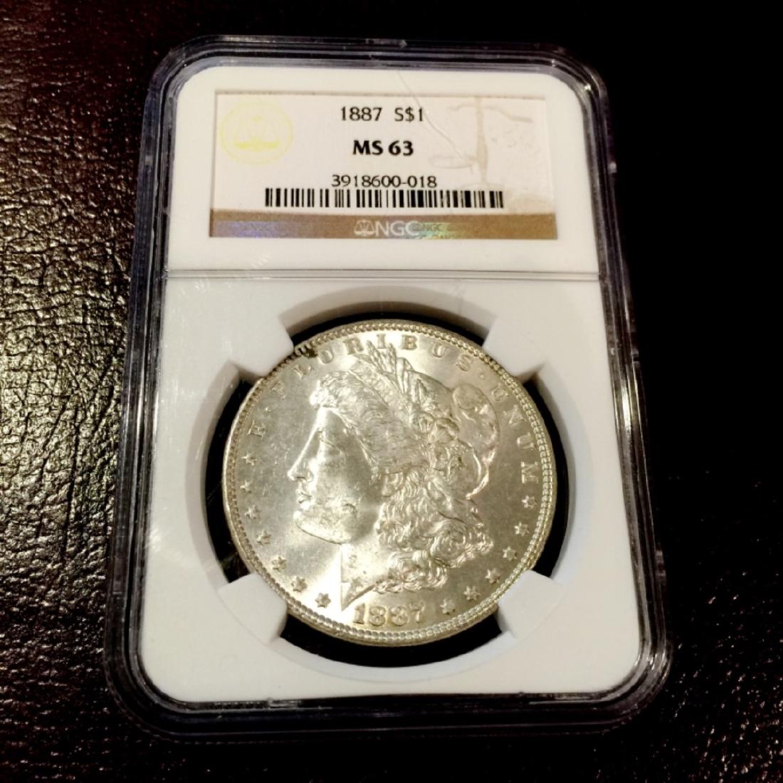 1887 MS 63 Silver Morgan Dollar NGC (1 of 1)