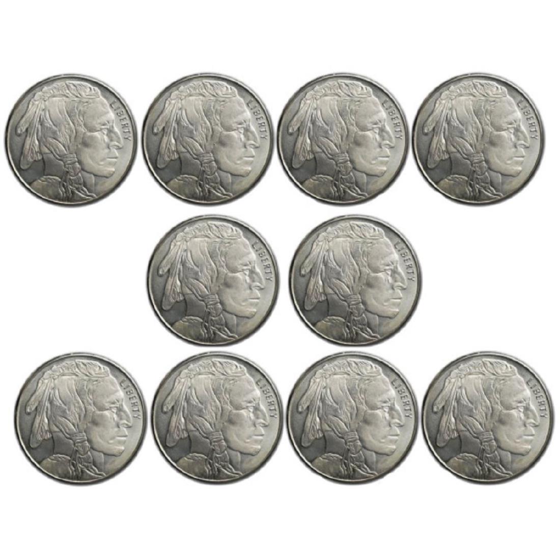 (10) Silver Buffalo Design Rounds 1 oz Each (1 of 1)