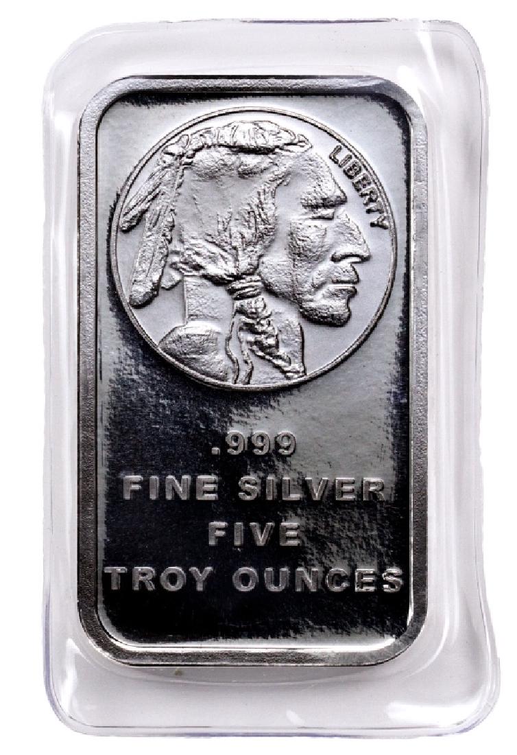 5 oz. Silver Buffalo Design Silver Bar .999 pure (1 of 1)