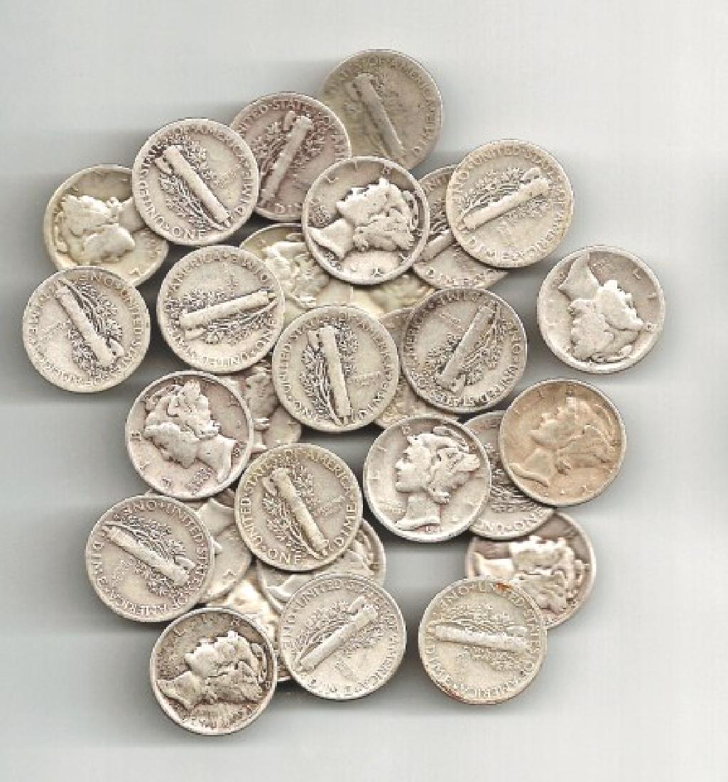 25 pcs. Mercury Dimes - 90% Silver Lot (1 of 1)