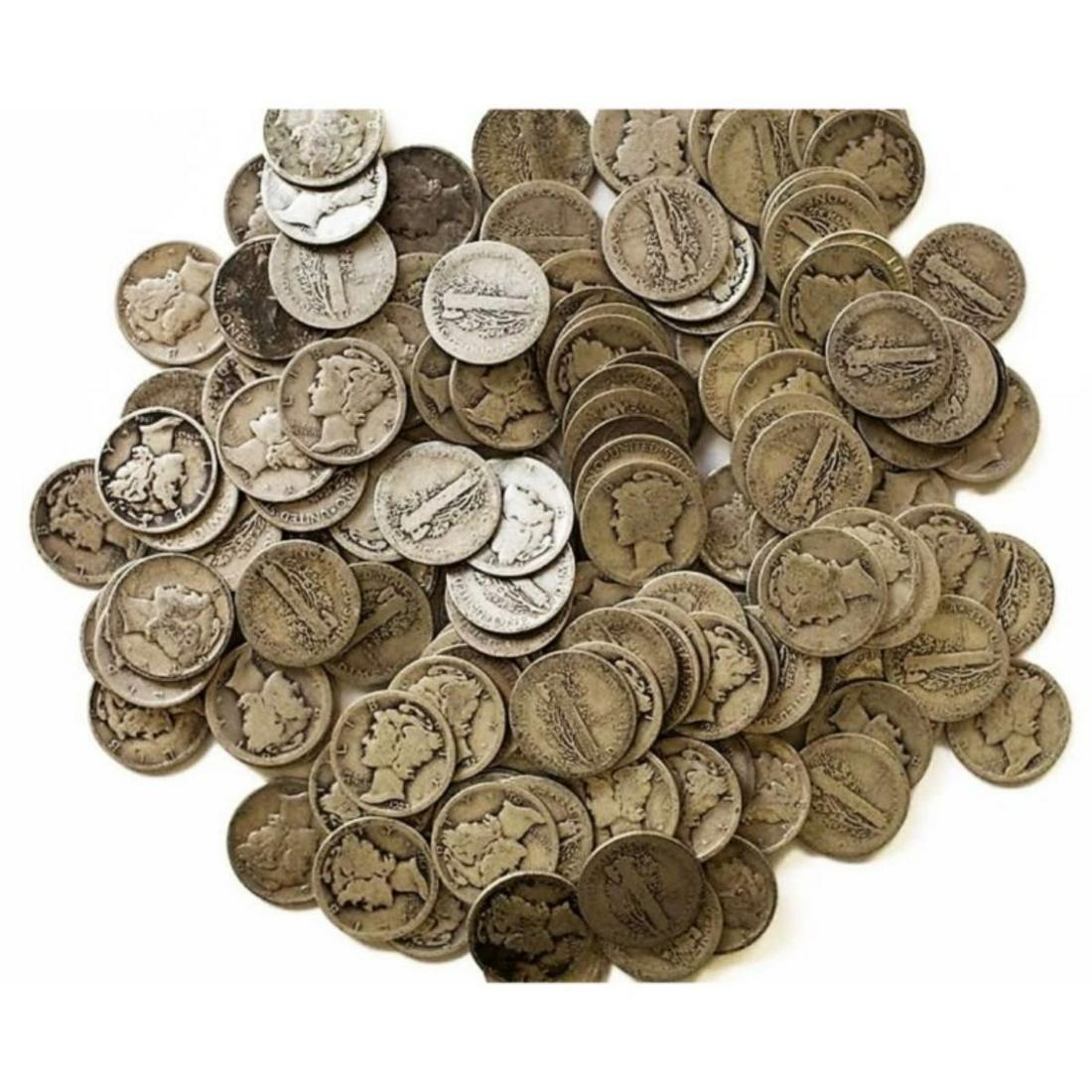 (100) Mercury Dimes - 90% Silver Random Mix (1 of 2)