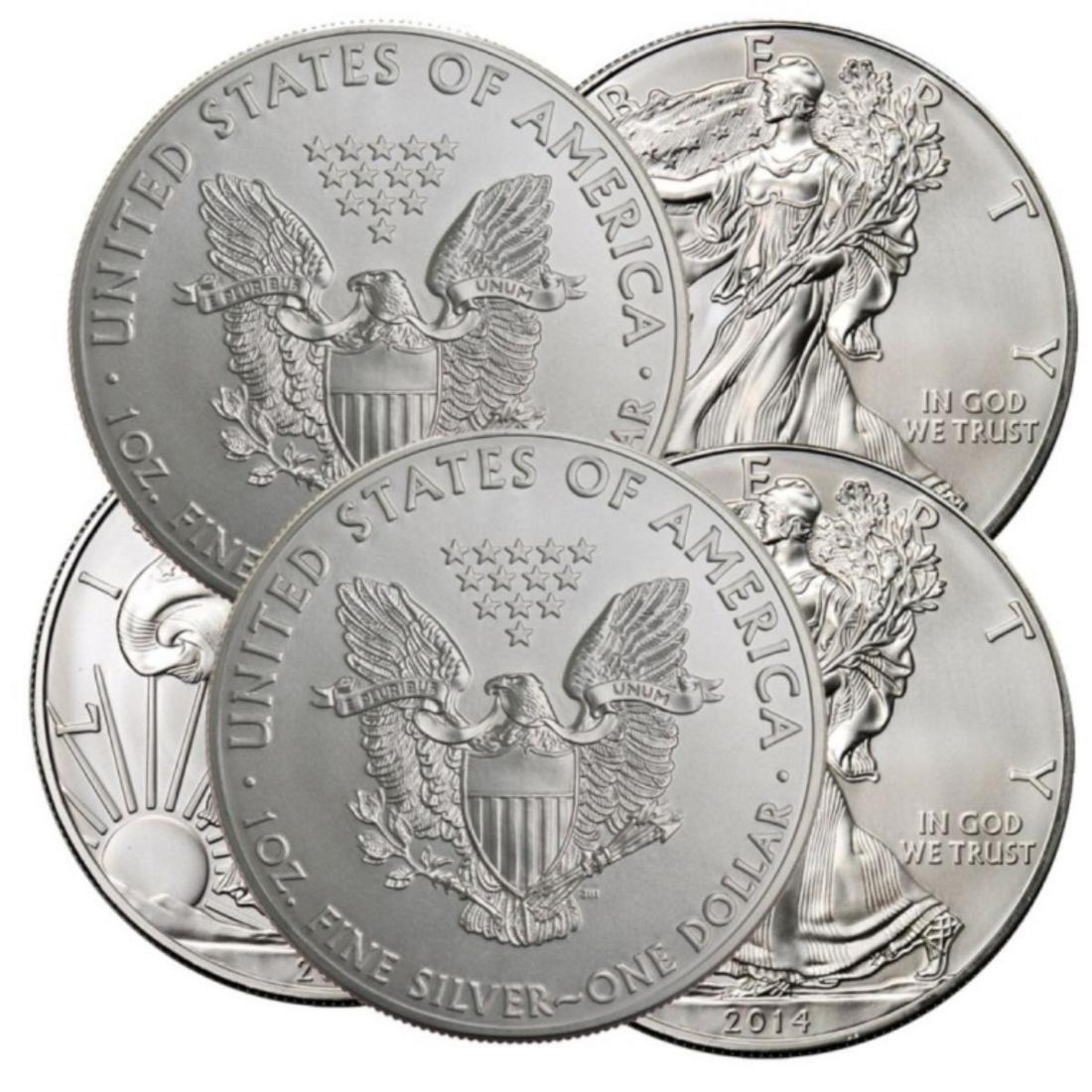 (5) Random Date BU Silver Eagles (1 of 2)