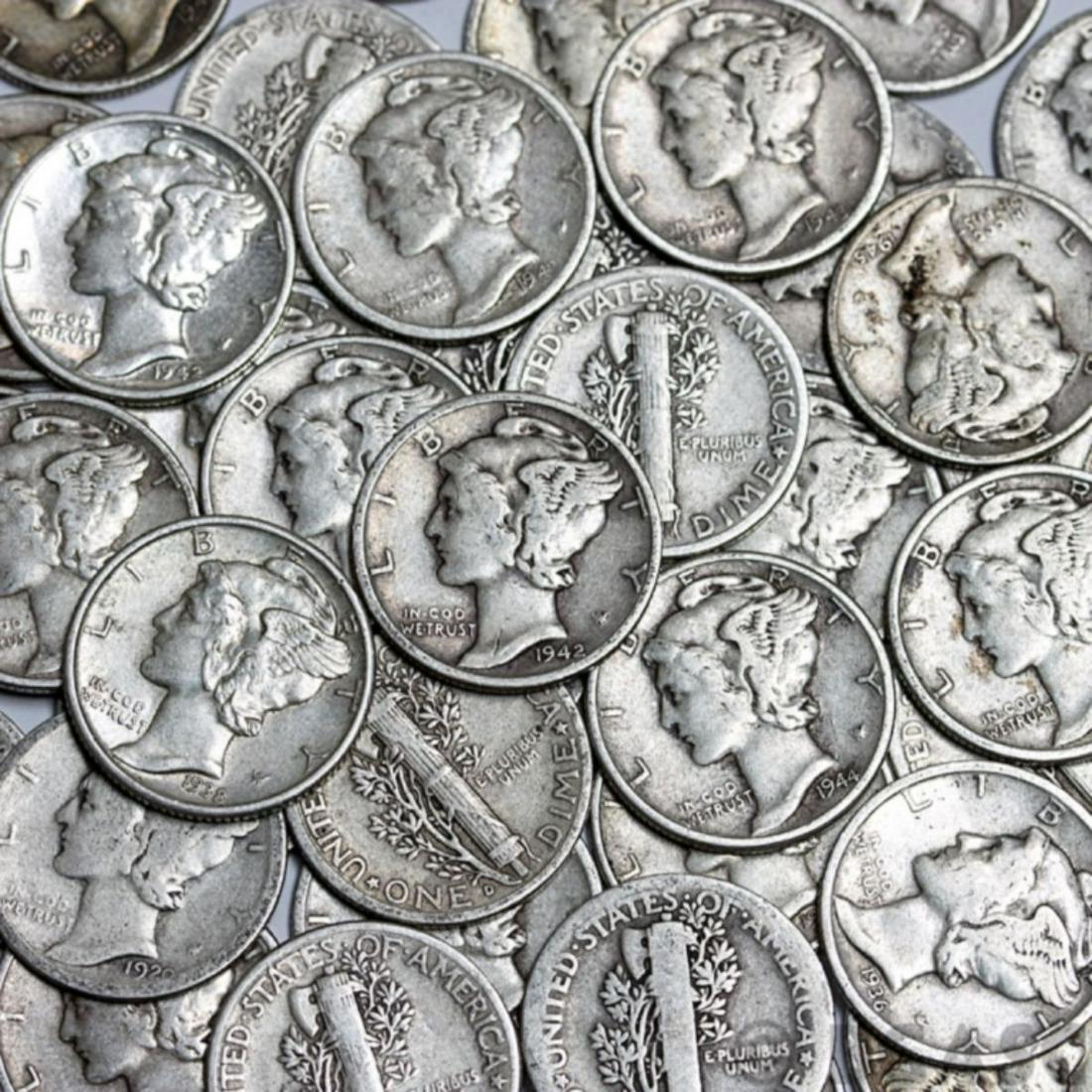 (100) Mercury Dimes -90% Silver (1 of 2)