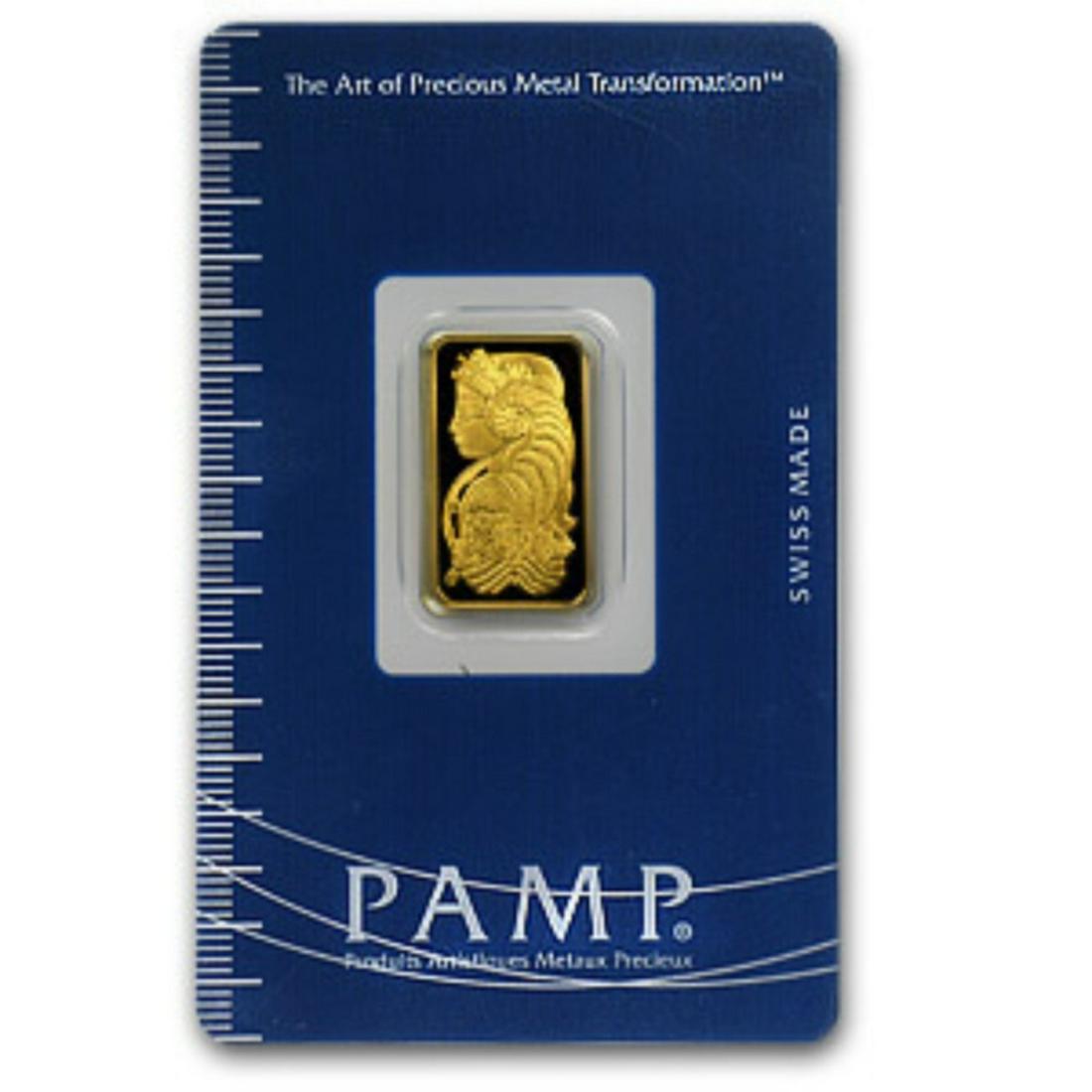 1 Gram 24k Pam Suisse Ingot on Card (1 of 1)
