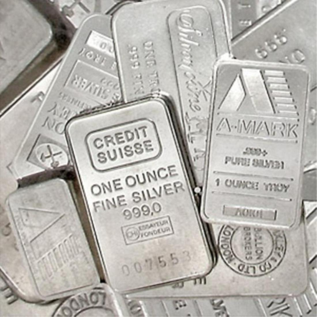 Lot of (10) 1 oz. Silver Bars Mixed  Type / Make (1 of 1)