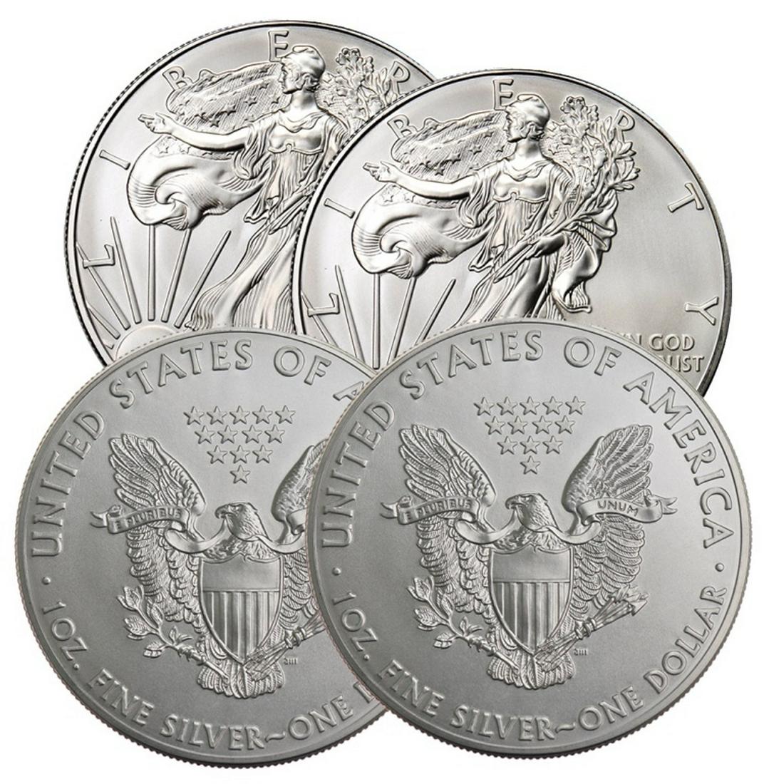 (4) US Silver Eagles - Random Dates (1 of 1)