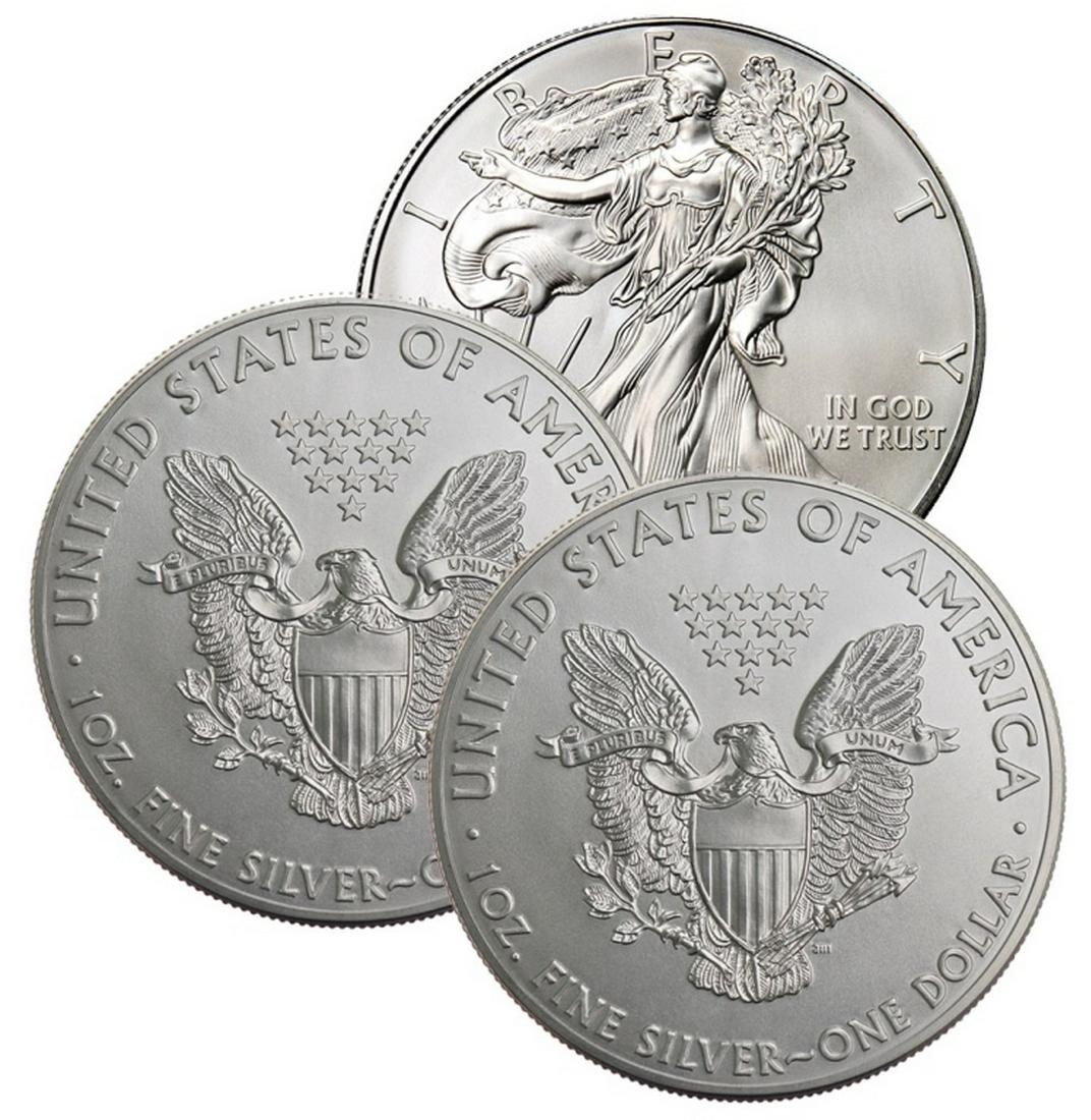 (3) US Silver Eagles Random Dates (1 of 1)