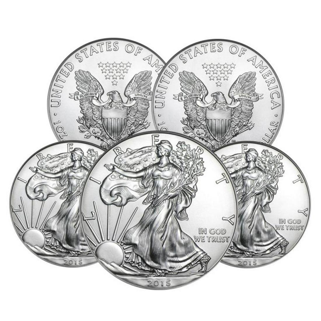 (5) 2015 US Silver Eagles - Uncirculated (1 of 1)