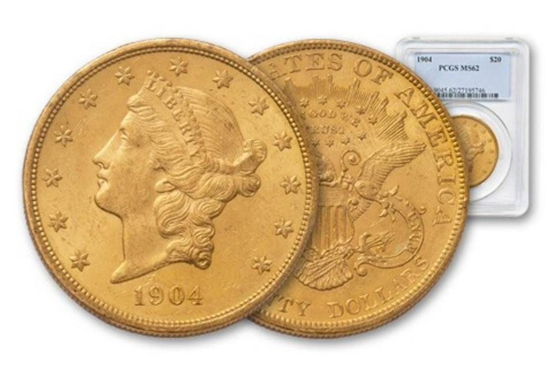 1904 MS 62 PCGS or NGC $ 20 Gold Liberty (1 of 1)