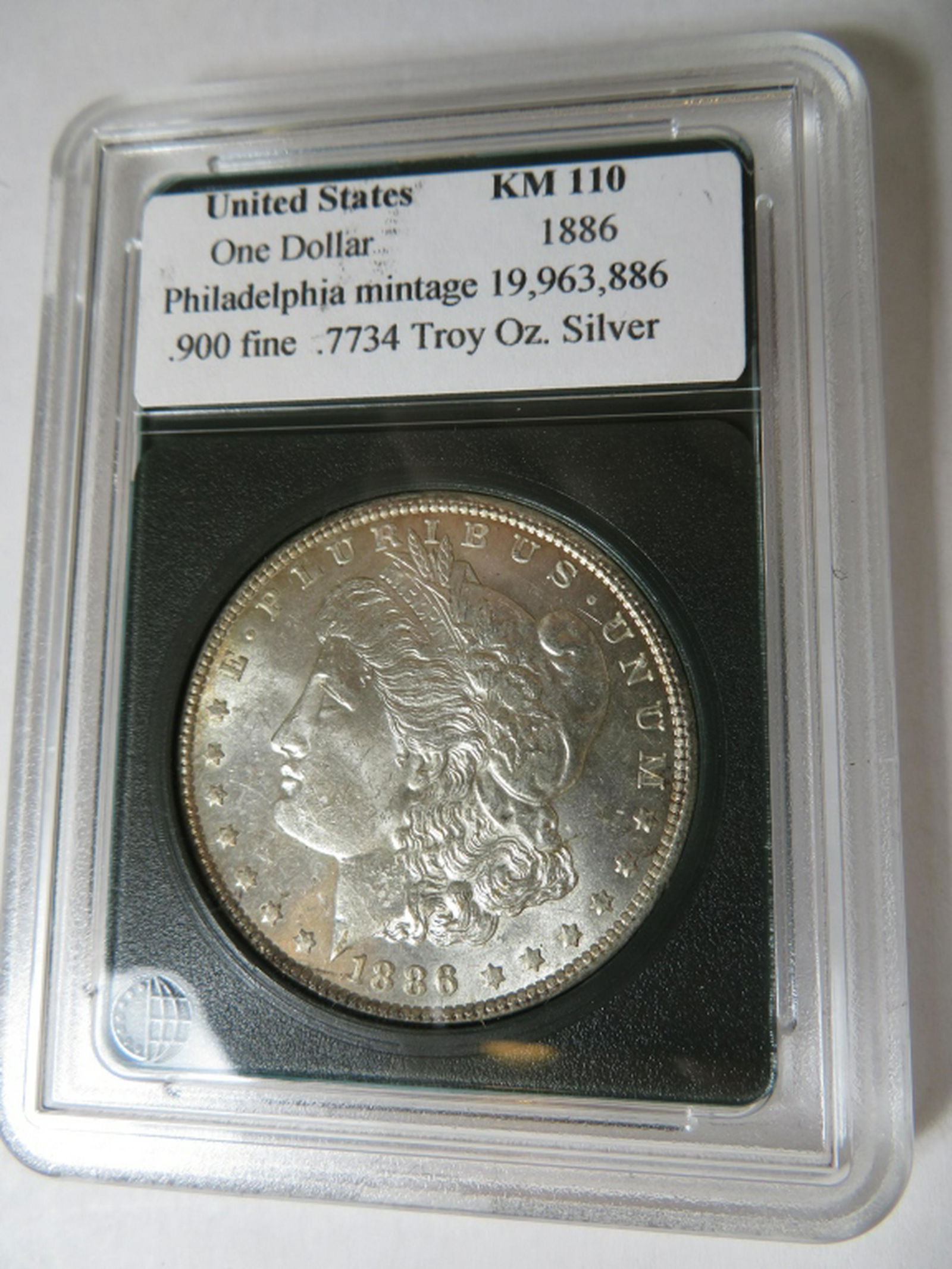 1886 P High Grab Slabbed Morgan Dollar (1 of 2)