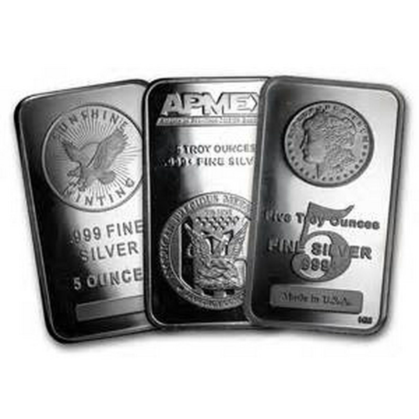 (1) Random maker 5 oz. Silver Bar - .999 Pure (1 of 1)