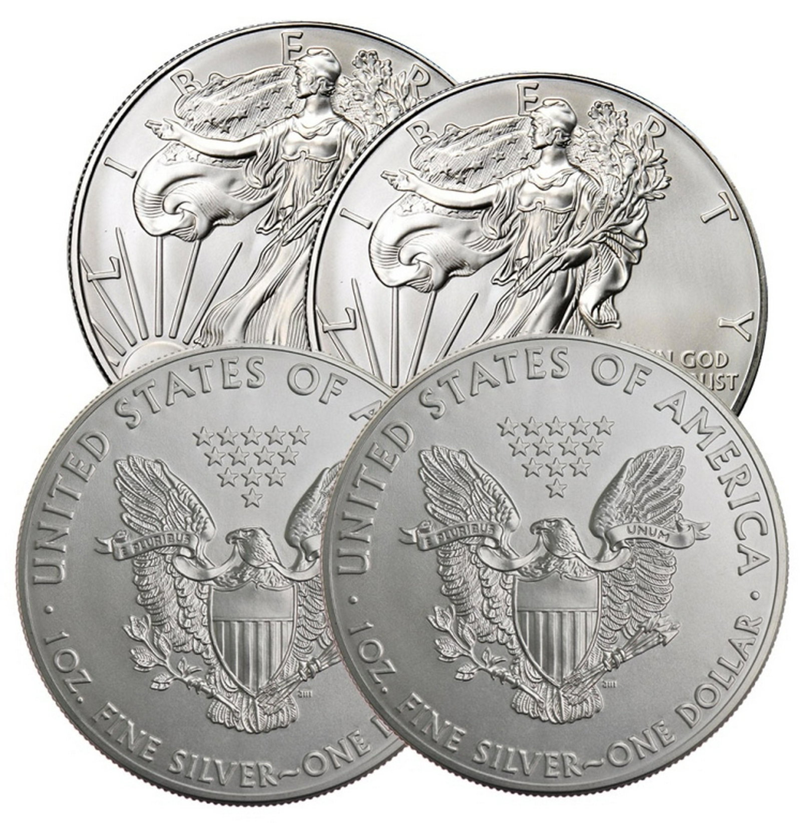 (4) Random Date US Silver Eagles (1 of 1)