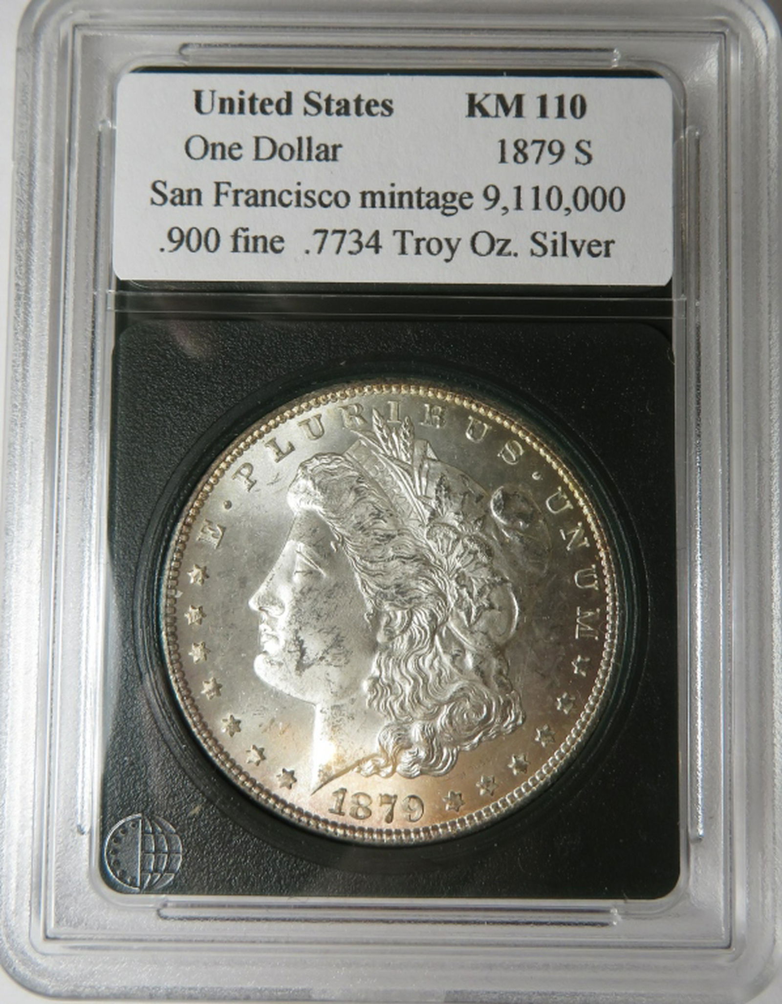 1879 S High Grade Morgan Dollar in Slab (1 of 2)
