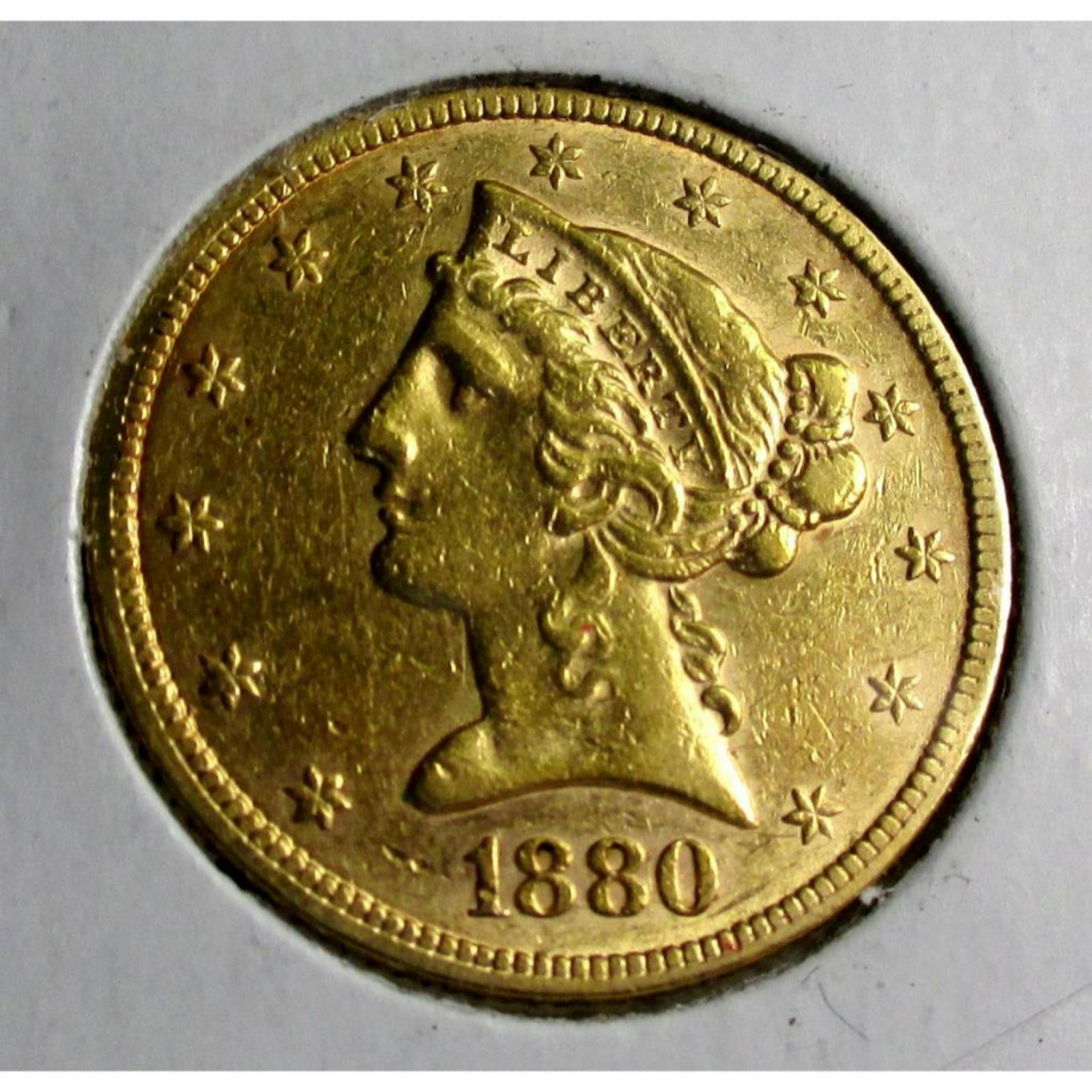 1880 P $5 Gold Liberty Half Eagle (1 of 2)
