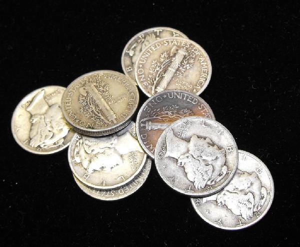 Lot of 10 Mercury Dimes- g-xf (1 of 1)