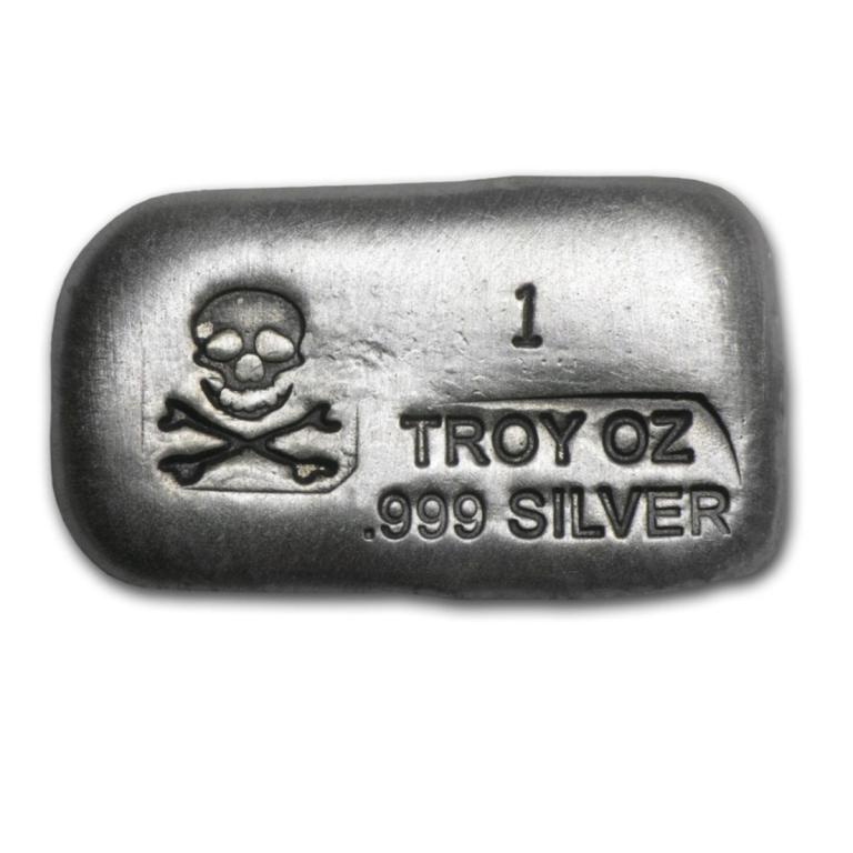 1 oz Silver Crossbones - Poured Silver - .999 (1 of 2)