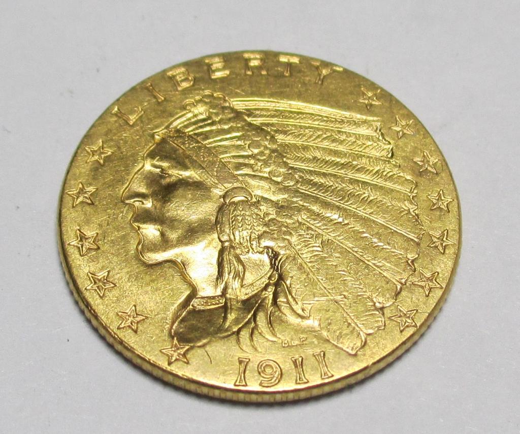 $2.5 Gold Indian XF AU Grade (1 of 2)