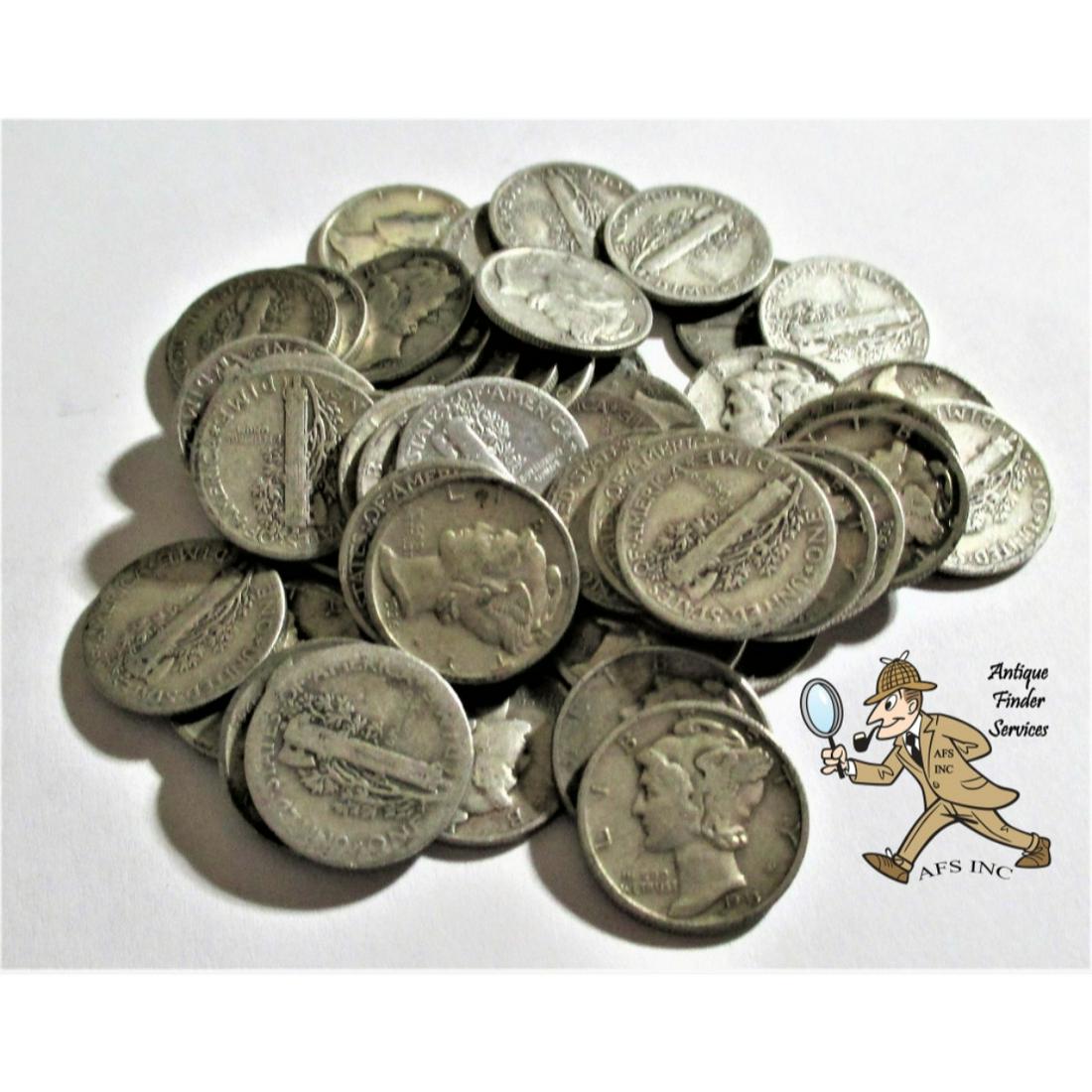 50 pcs. Mercury Dimes 90% Silver (1 of 1)