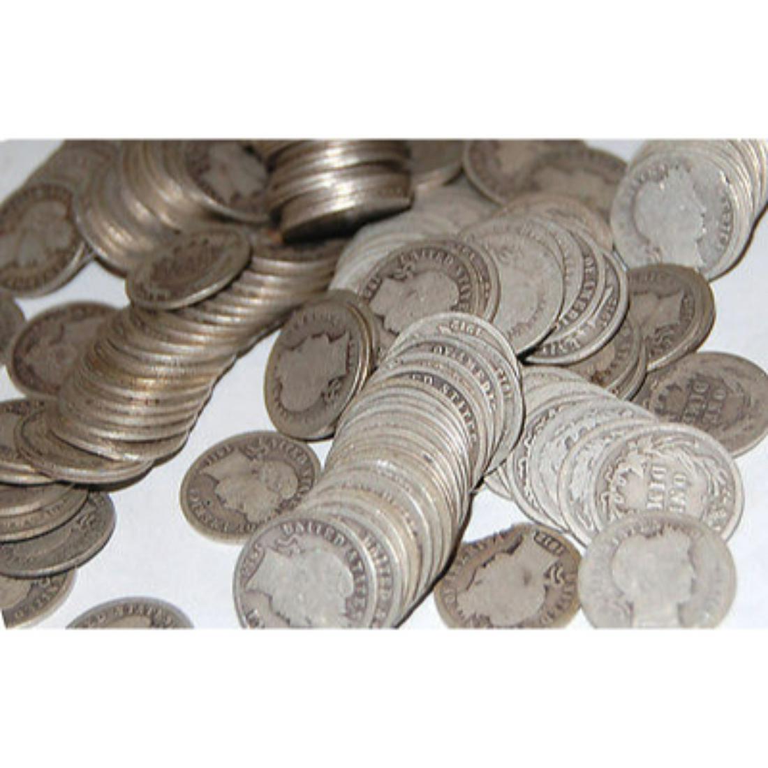 100 pcs. Random Date and Grade Barber Dimes (1 of 1)