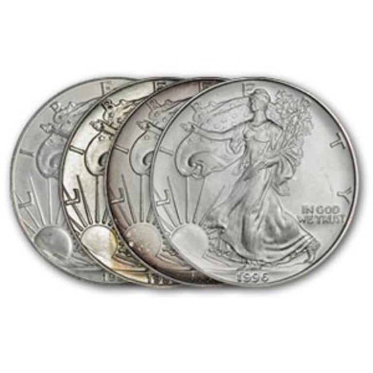 Lot of (4) Random Date US Silver Eagles (1 of 1)