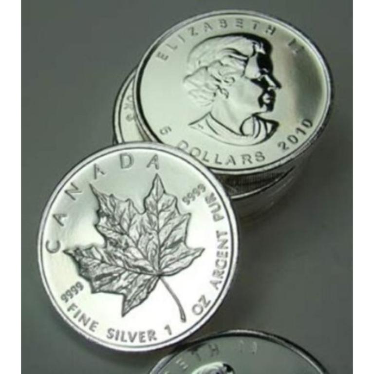 Lot of (10) 1 oz Silver Canadian Maple Leaf's (1 of 1)