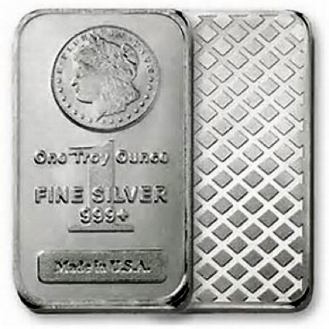 1 oz Silver Morgan Design Bar - .999 Pure (1 of 2)