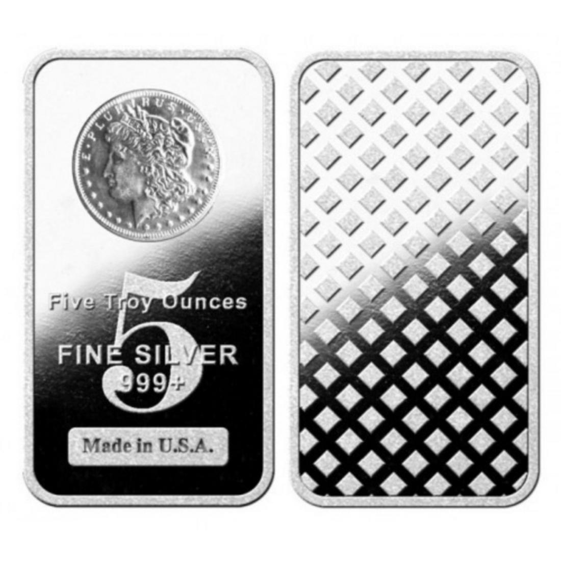 5 oz. Morgan Design Silver Bar .999 Pure (1 of 2)