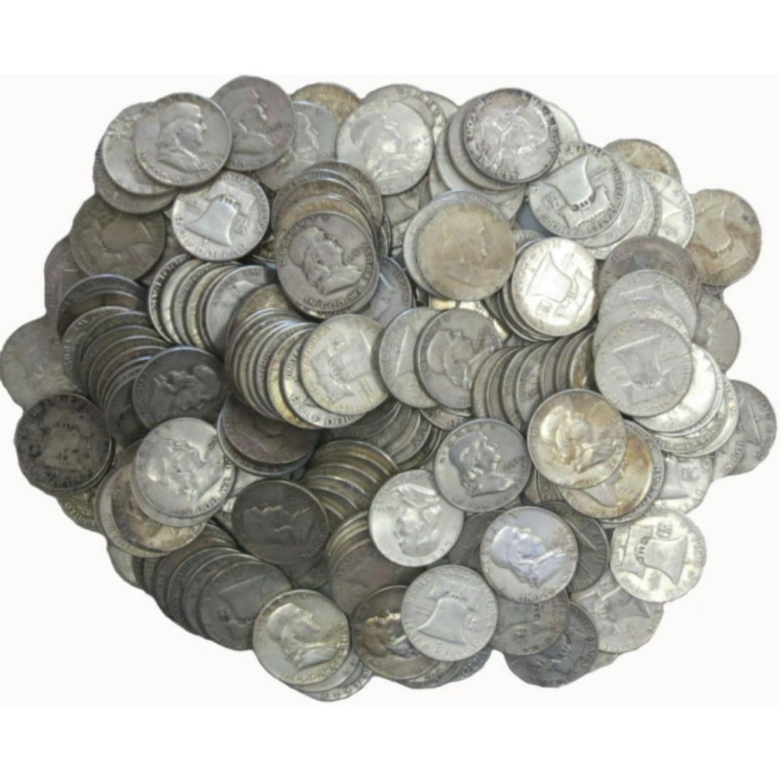 100 Franklin Half Dollars - 90% Silver (1 of 2)