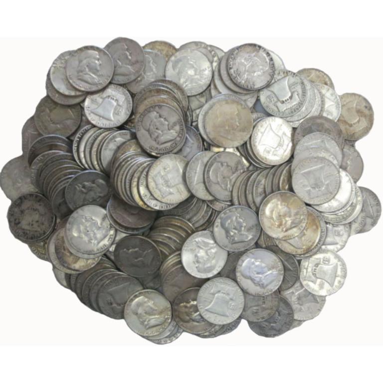 100 pcs. Franklin Half Dollars 90% Silver (1 of 1)