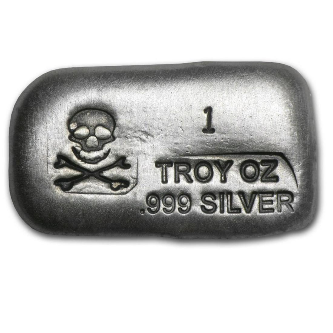 1 oz Silver Crossbones - Poured Silver - .999 (1 of 2)