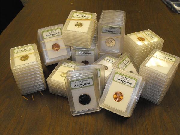 100 Slabbed MS 60-BU INB Graded Coins (1 of 1)