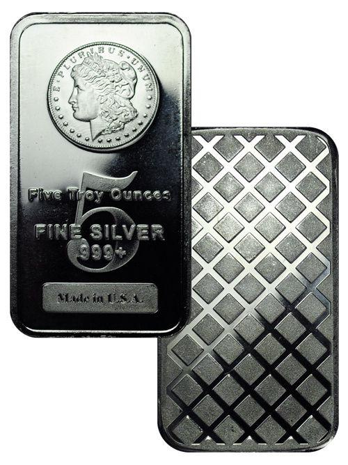5 oz. Silver Bar - Morgan Design -.999 Pure (1 of 2)