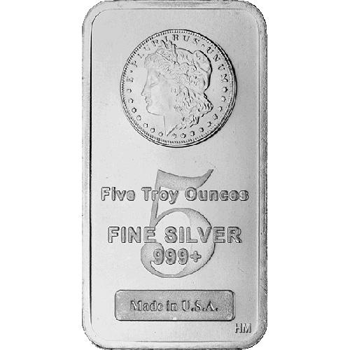 5 oz. Silver Morgan Design Bar - .999 Pure (1 of 1)
