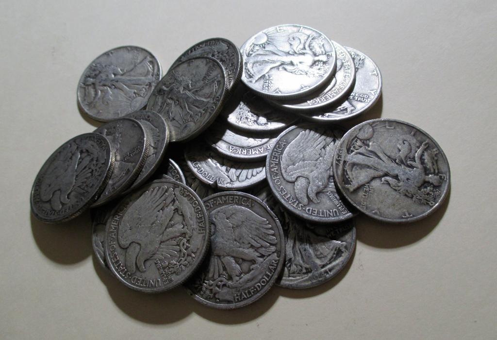 Lot of (20) Walking Liberty Half Dollars - 90% Sir (1 of 2)