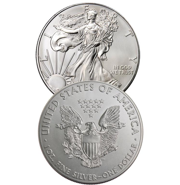 (2) Random Date US Silver Eagles BU Grade (1 of 2)