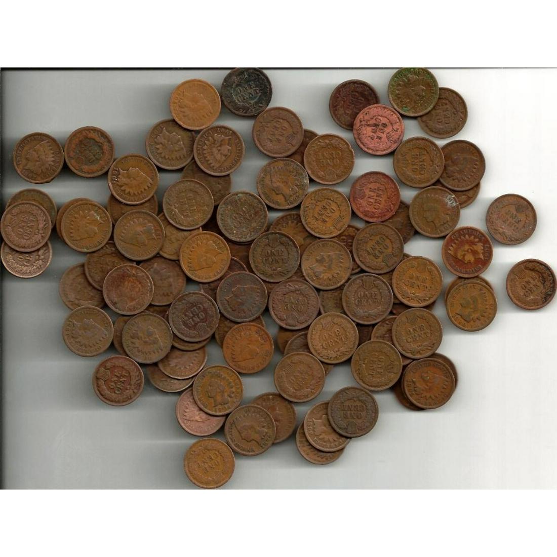 Lot of (50) Indian Head Cents (1 of 1)