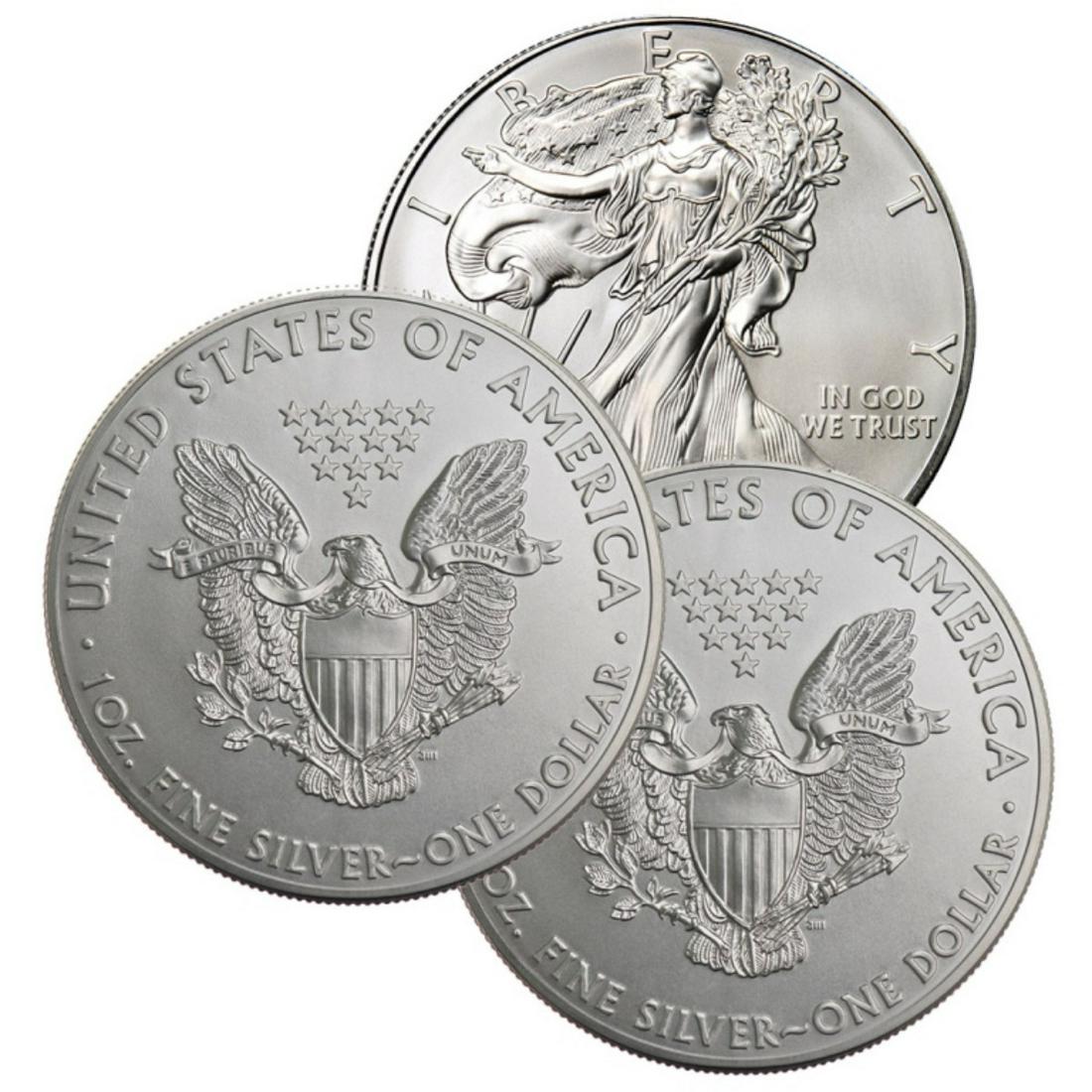 (3) Random Date US Silver Eagles (1 of 1)