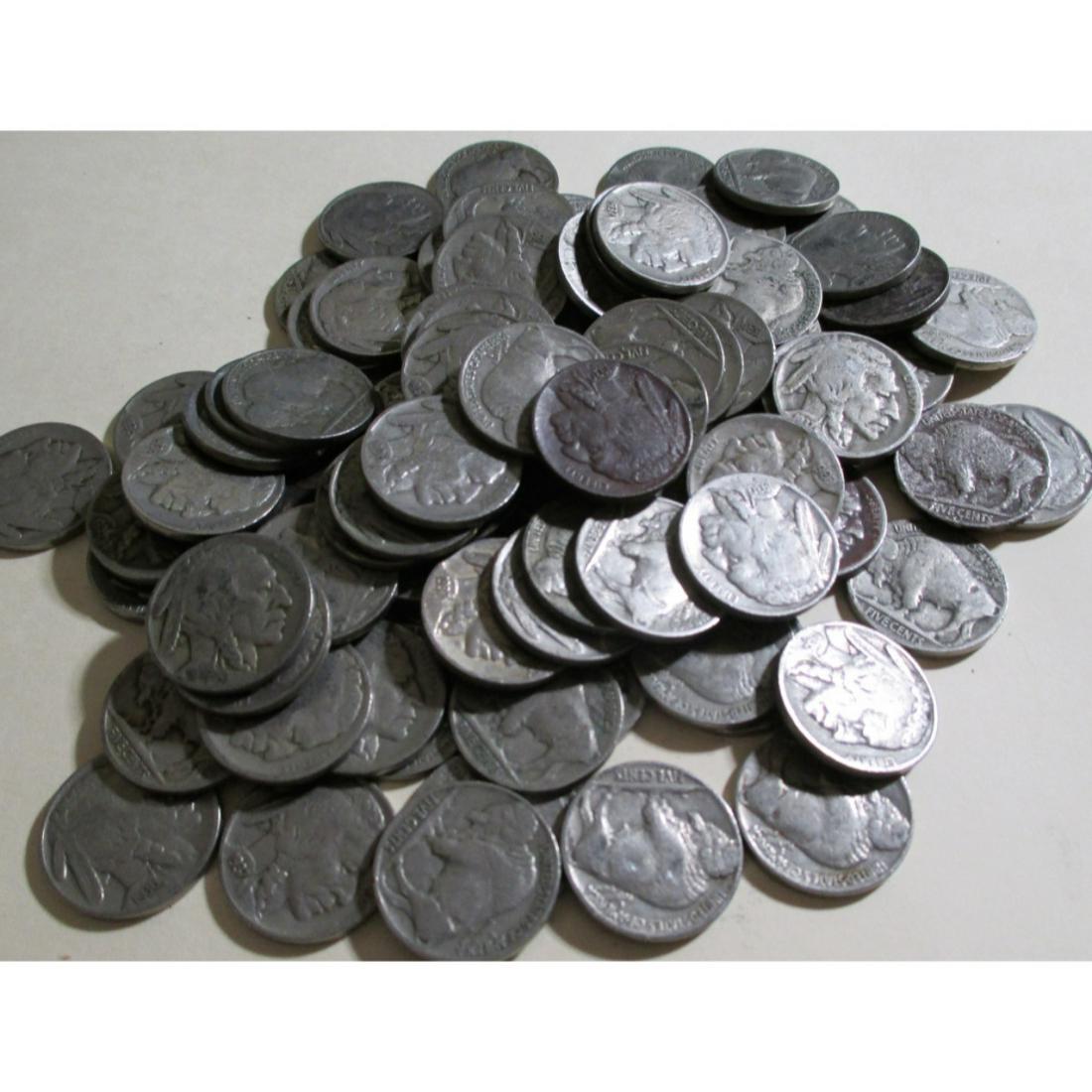 (100) Buffalo Nickels- Avg. Circ. Various Dates (1 of 2)