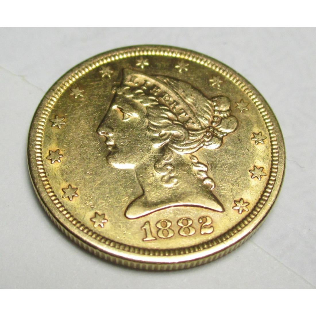 1882 S $5 FIVE Gold Liberty Half Eagle (1 of 2)