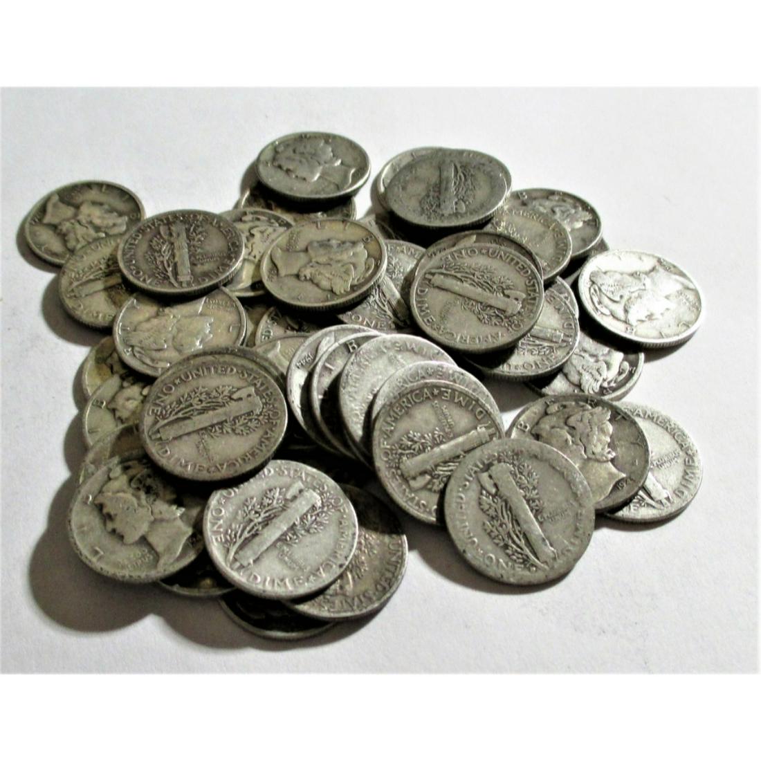 (50) Mercury Dimes -90% Silver Mixed Dates (1 of 2)