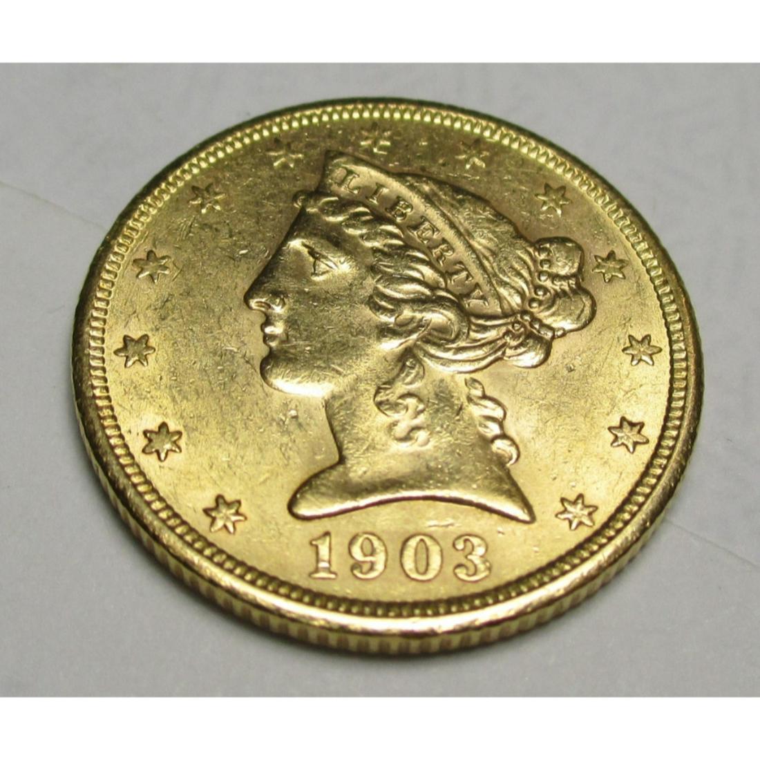 1903 s $5 FIVE Gold Liberty Half Eagle (1 of 2)