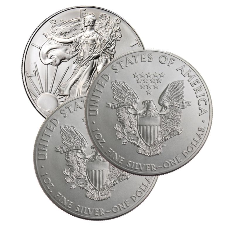 (3) US Silver Eagles - Random Dates (1 of 1)