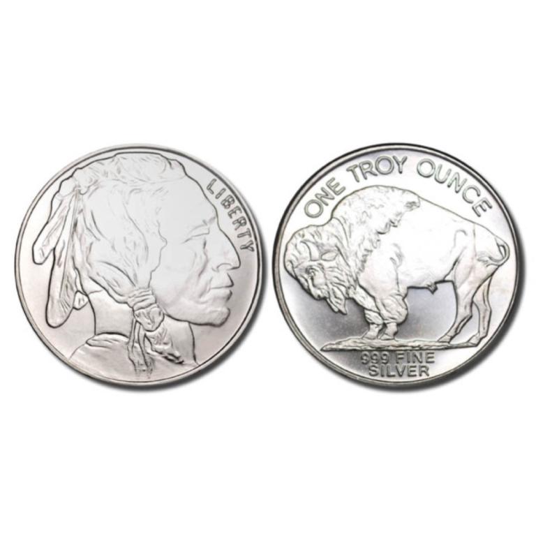 1 oz Buffalo Design Silver Round - .999 Pure (1 of 2)