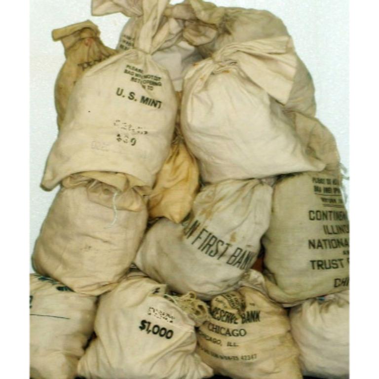 Bank Bag Full of (200) Unsearched Morgans -: This lot has come to us tied up in a bank bag - We have many of them, based upon weight and the outer count markings, we are selling them as is. UN opened! Un searched by us! All we do is count them a