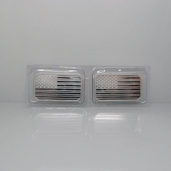 (2) 1 oz Silver USA Flag Bars - .999 Pure (1 of 1)