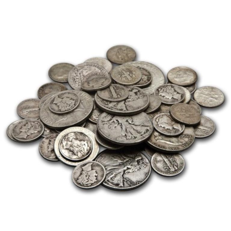 $10 Face Value Random Mix Type and Dates 90% Lot (1 of 1)