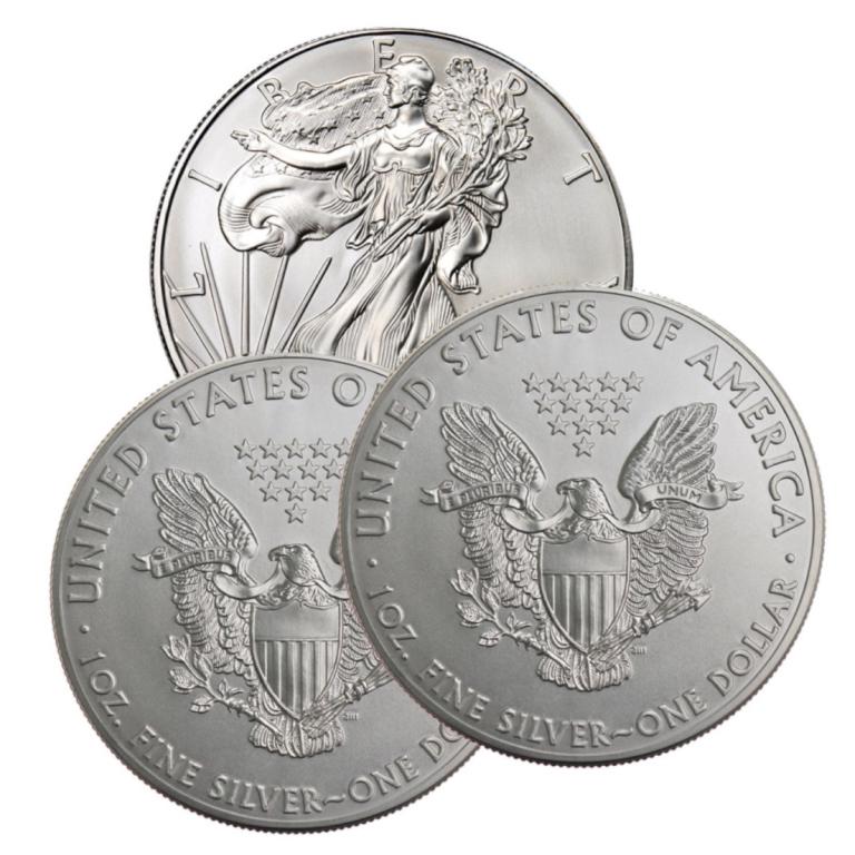 (3) US Silver Eagles - Random Dates (1 of 1)