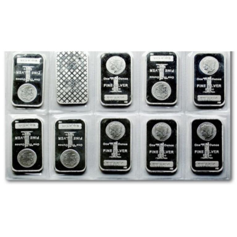 (10) Morgan Design 1 oz Silver Bars (1 of 1)