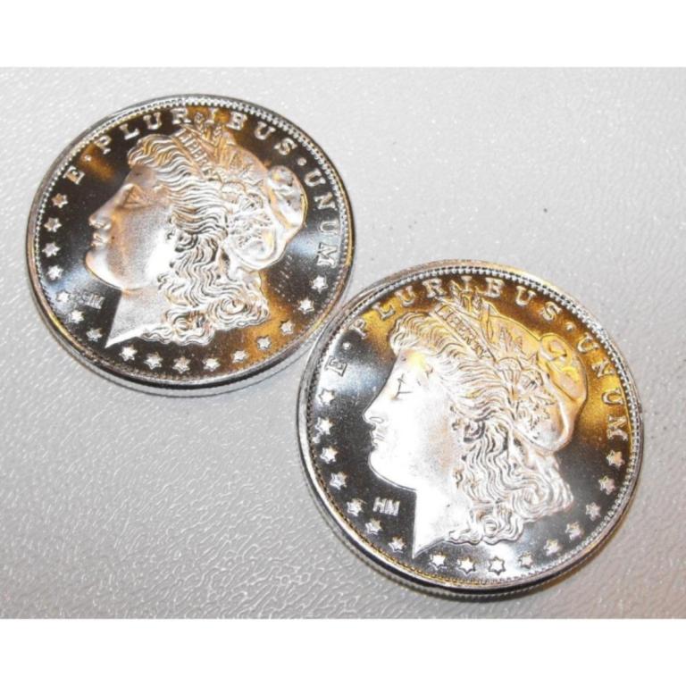 2 pcs. Morgan Dollar  Design Silver Rounds (1 of 1)