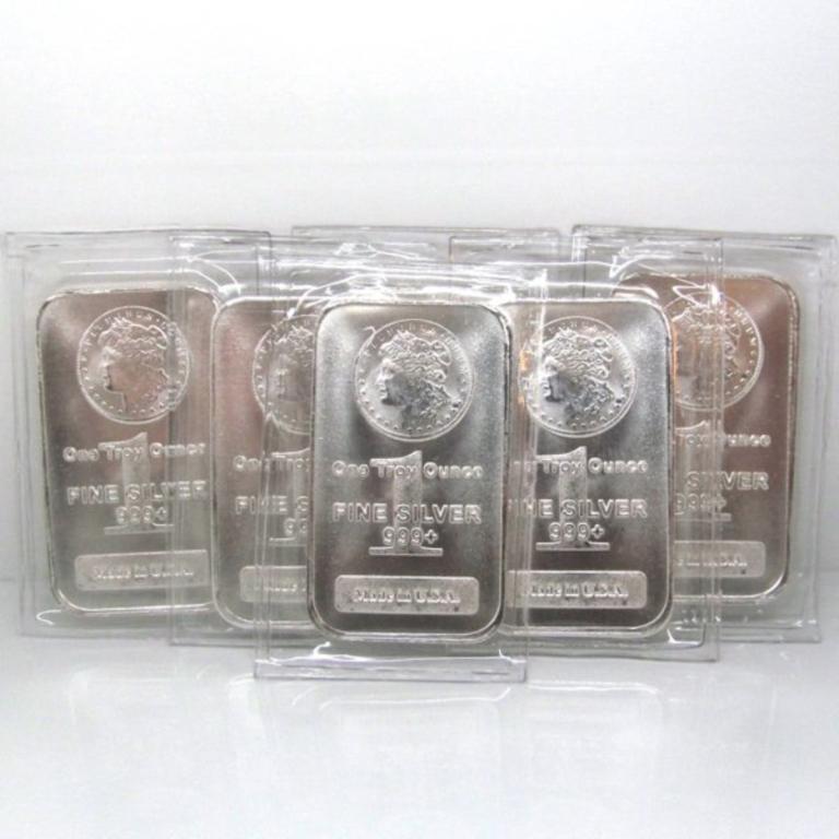 10 pcs. Morgan Design Silver 1 oz. Bars (1 of 1)
